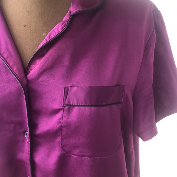 (👚3 for $20) Bras n things pajamas size 10 deep silk purple - Picture 3 of 5